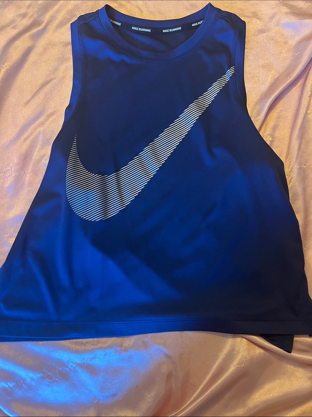 Nike Women Royal Blue Swim Rash Guard Tank with White Swoosh